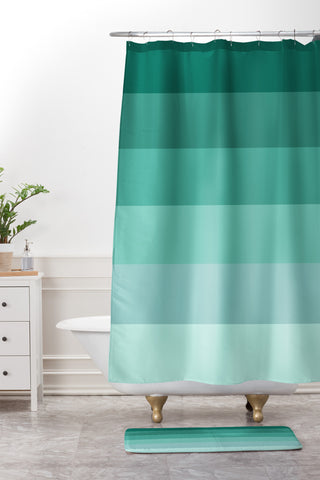 Shannon Clark Aqua Melt Shower Curtain And Mat