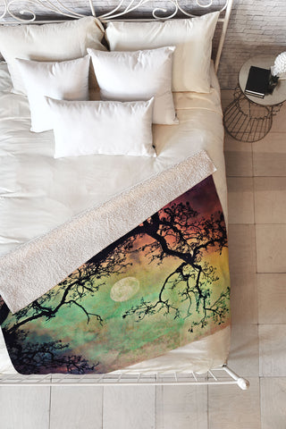 Shannon Clark Aurora Moon Fleece Throw Blanket