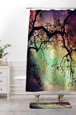 Shannon Clark Aurora Moon Shower Curtain And Mat