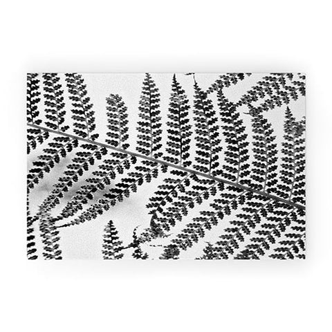 Shannon Clark Black and White Fern Welcome Mat
