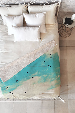 Shannon Clark Blue Skies Ahead Fleece Throw Blanket