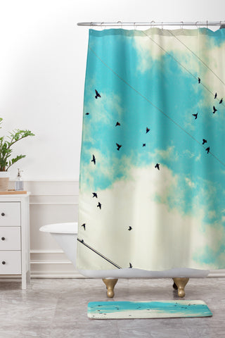 Shannon Clark Blue Skies Ahead Shower Curtain And Mat