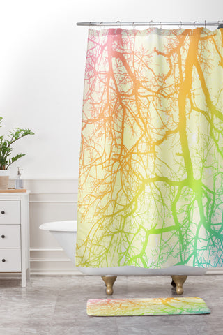 Shannon Clark Bright Branches Shower Curtain And Mat