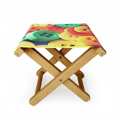 Shannon Clark Buttons Folding Stool