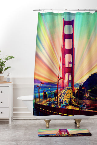 Shannon Clark Colorful Commute Shower Curtain And Mat