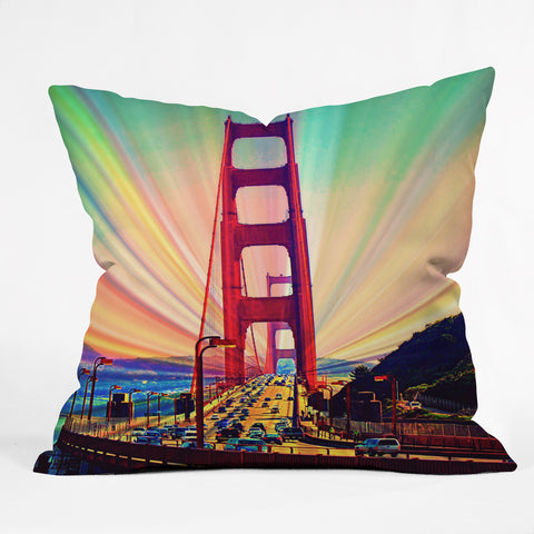 Shannon Clark Colorful Commute Outdoor Throw Pillow