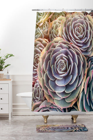 Shannon Clark Desert Succulent Shower Curtain And Mat