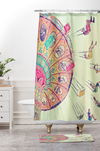 Shannon Clark Dizzying Heights Shower Curtain And Mat