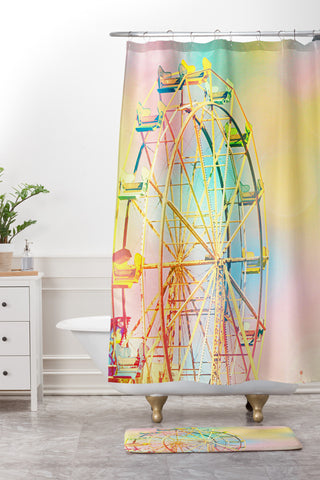 Shannon Clark Ferris Wheel Fun Shower Curtain And Mat