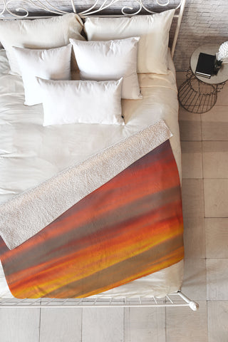 Shannon Clark Fire in the Sky Fleece Throw Blanket