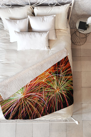 Shannon Clark Fireworks Fleece Throw Blanket