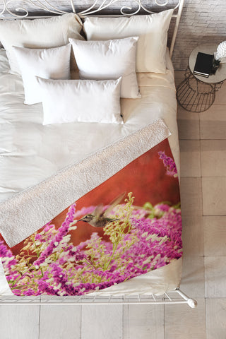 Shannon Clark Hummingbird 1 Fleece Throw Blanket