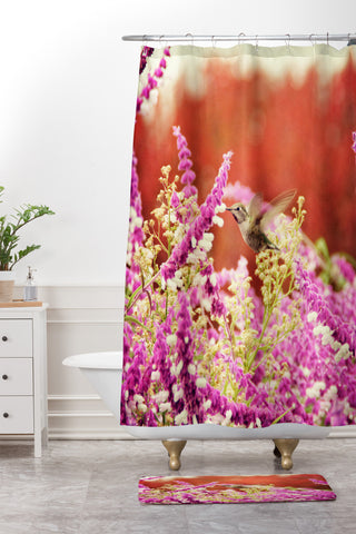 Shannon Clark Hummingbird 1 Shower Curtain And Mat