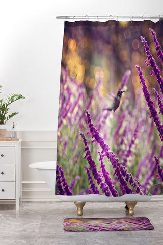 Shannon Clark Hummingbird 2 Shower Curtain And Mat