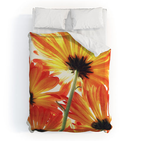 Shannon Clark Orange Daisies Duvet Cover