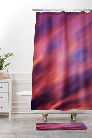 Shannon Clark Painted Sunset Shower Curtain And Mat