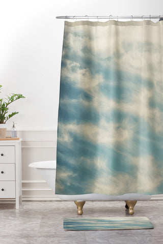 Shannon Clark Peaceful Skies Shower Curtain And Mat