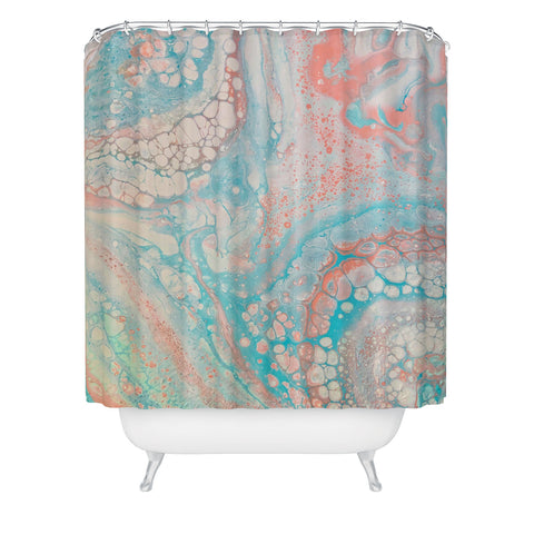 Shannon Clark Peach Mint Melt Shower Curtain