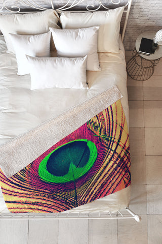 Shannon Clark Peacock 2 Fleece Throw Blanket