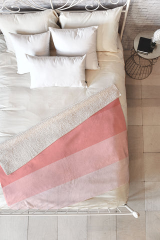 Shannon Clark Pink Stripe Ombre Fleece Throw Blanket
