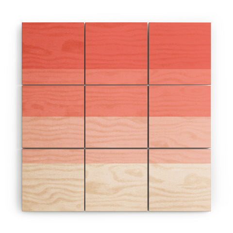 Shannon Clark Pink Stripe Ombre Wood Wall Mural