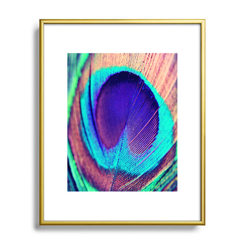 Shannon Clark Pretty Peacock Metal Framed Art Print