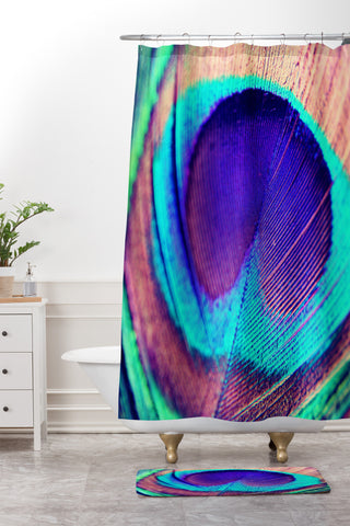 Shannon Clark Pretty Peacock Shower Curtain And Mat