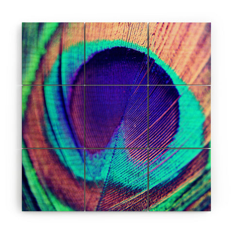 Shannon Clark Pretty Peacock Wood Wall Mural
