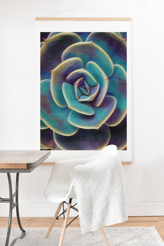 Shannon Clark Purple and Blue Succulent Art Print And Hanger