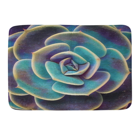 Shannon Clark Purple and Blue Succulent Memory Foam Bath Mat
