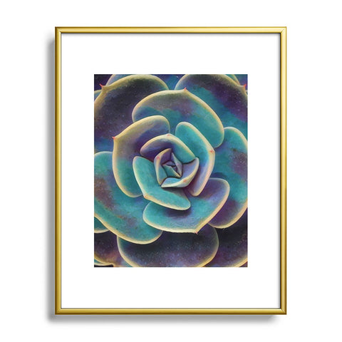 Shannon Clark Purple and Blue Succulent Metal Framed Art Print