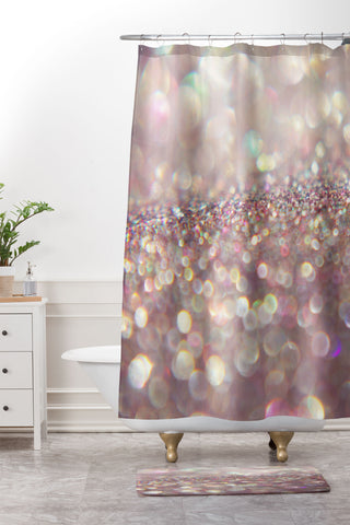 Shannon Clark Purple Glitter Shower Curtain And Mat