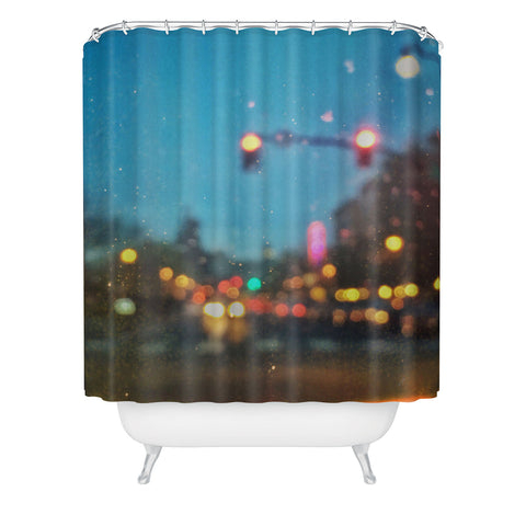 Shannon Clark Rainy City Nights Shower Curtain