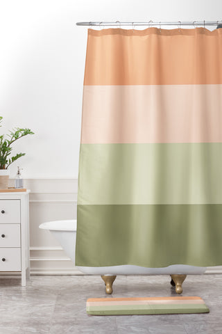 Shannon Clark Spring Stripes Shower Curtain And Mat
