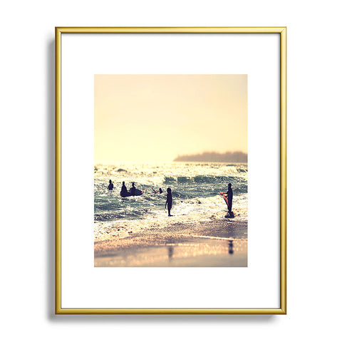 Shannon Clark Sunset Surfers Metal Framed Art Print