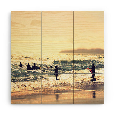 Shannon Clark Sunset Surfers Wood Wall Mural