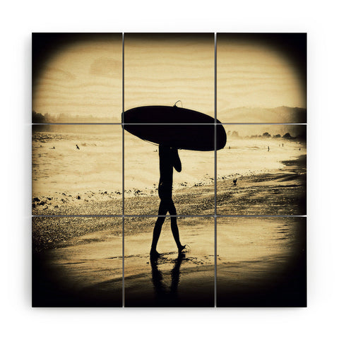 Shannon Clark Surfers Silhouette Wood Wall Mural