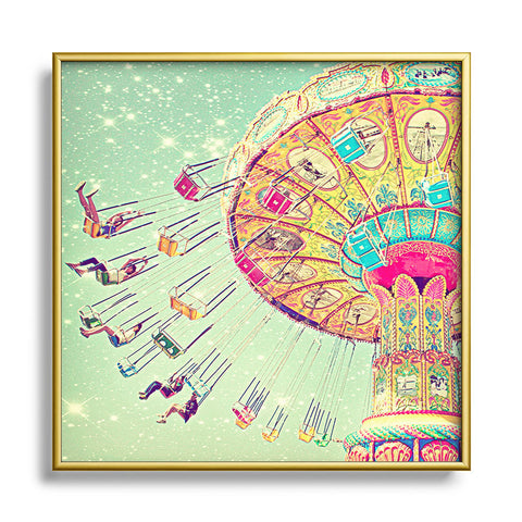 Shannon Clark Swinging Through Stars Metal Square Framed Art Print