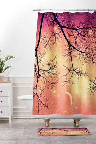 Shannon Clark Twinkley Pink Shower Curtain And Mat