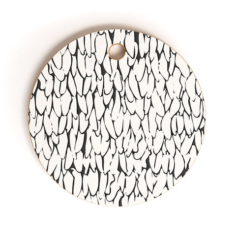 Sharon Turner abstract feathers Cutting Board Round