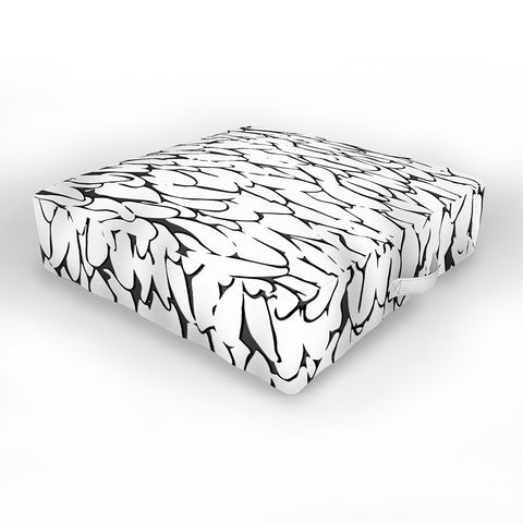 Sharon Turner abstract feathers Outdoor Floor Cushion