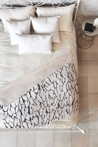 Sharon Turner abstract feathers Fleece Throw Blanket