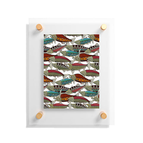 Sharon Turner Alaskan salmon white Floating Acrylic Print