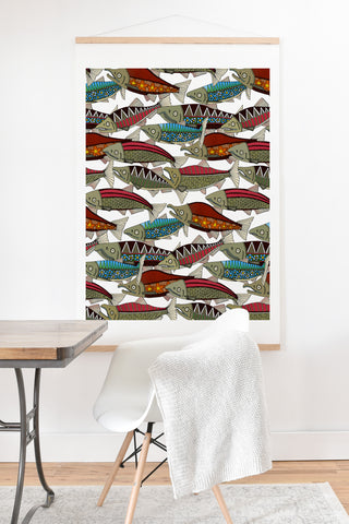 Sharon Turner Alaskan salmon white Art Print And Hanger
