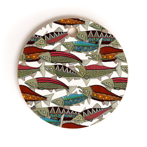 Sharon Turner Alaskan salmon white Cutting Board Round