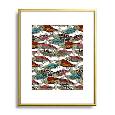 Sharon Turner Alaskan salmon white Metal Framed Art Print
