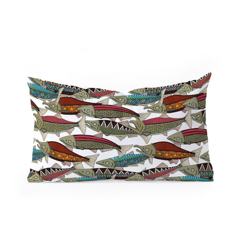 Sharon Turner Alaskan salmon white Oblong Throw Pillow