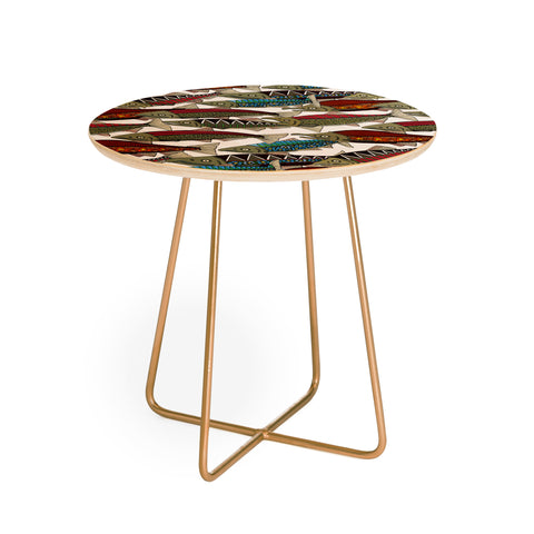 Sharon Turner Alaskan salmon white Round Side Table