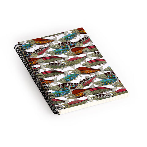 Sharon Turner Alaskan salmon white Spiral Notebook