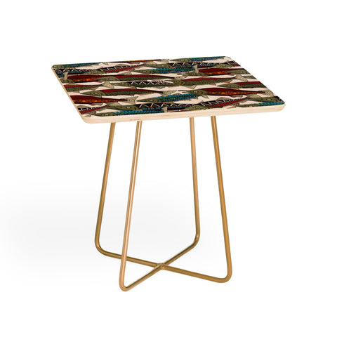 Sharon Turner Alaskan salmon white Side Table